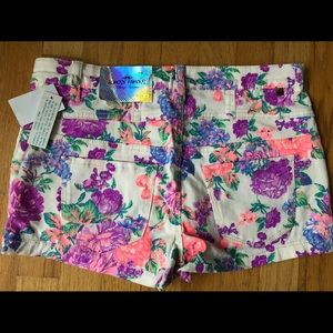NWT highwaisted denim floral shorts
